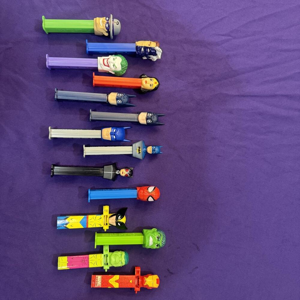 Superhero PEZ Dispenser Lot DC Marvel Batman Joker Hulk Wolverine Iron Man Spide